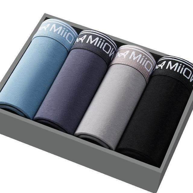 移动端、京东百亿补贴：猫人 男士内裤男纯棉5A桑蚕丝抗菌平角内裤男春夏男生短裤头男式四角裤 XXXXL