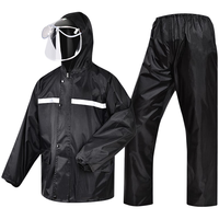 博沃尼克防汛防洪物资雨衣雨裤套装骑行男女防水分体电瓶摩托车双帽檐反光 双帽檐分体雨衣一套 XXL(170-175cm)