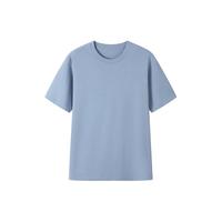 無印良品 MUJI（無印良品 ）男式 棉混抗菌 短袖T恤 男士男款 25年春季  FA15CC5S 烟熏蓝色 L (175/100A)