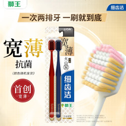LION 狮王 细齿洁宽薄火山炭牙刷 2支装