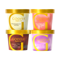 歌帝梵(GODIVA)冰淇淋四杯组合装72%可可*1+香草*1+榛子味*1+草莓味*1