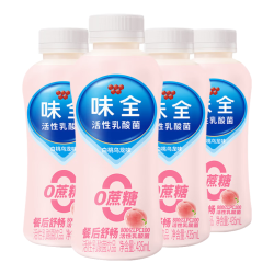 味全 0蔗糖活性乳酸菌白桃乌龙味 435ml*4 800亿活性菌 饮品