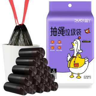 简丫 抽绳垃圾袋200只45X50cm家用加厚
