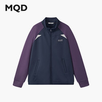 马骑顿 男童25秋运动撞色插肩袖跑步篮球立领外套 藏青 130