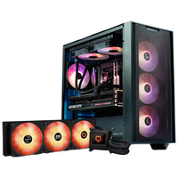 华硕 A21 追影 暗影黑 MATX +圣旗 圣狮360 ARGB LCD一体式水冷散热器 INTEL/AMD 机箱散热器套装