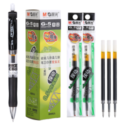 晨光 k35按动中性笔0.5经典办公子弹头签字笔 3支装+20支笔芯