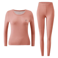 氧心（YANGXIN）蚕丝羊绒修身美体保暖内衣男女套装锁温加绒加厚防寒秋衣秋裤 浅绿（女款） L