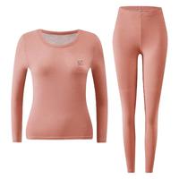 氧心（YANGXIN）KISSY蚕丝羊绒保暖内衣男女士秋衣秋裤套装加绒加厚打底保暖内衣 奶白（女款） XL