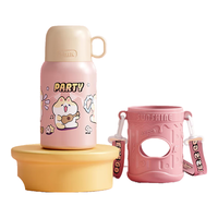 RELEA 物生物 喵团子 316不锈钢 儿童吸管保温杯 460ml