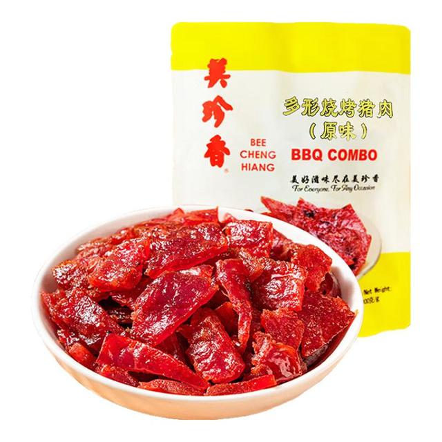 BEE CHENG HIANG 美珍香 多形烧烤猪肉干 原味100g*5袋