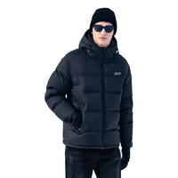 英爵伦石墨烯蓄热连帽羽绒服男冬季90白鸭绒子极寒面包服拼接外套