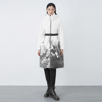 圣迪奥 sdeer圣迪奥冬装女装高领连帽字母印花收腰长款羽绒服S21482454