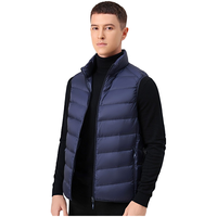 雪中飞轻薄羽绒服男立领短款春季中青年时尚休闲百搭通勤轻羽绒衣外套 藏青色 M (170) 170/88A(M)