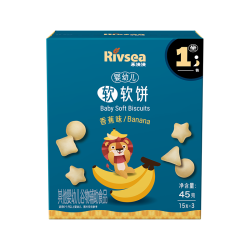 禾泱泱 强化钙铁锌 婴幼儿饼干  1阶婴标含钙香蕉味45g 原味 45g