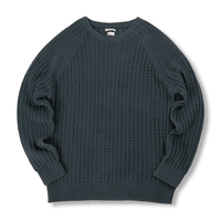 小米有品 限时秒杀丨马登工装美式休闲华夫格圆领针织衫保暖白色内搭打底毛衣男春 S 油墨色