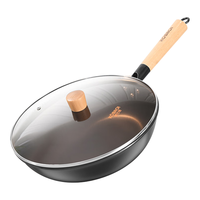 康巴赫炒锅无涂层炒菜锅少油烟家用老铁锅电磁炉燃气灶通用32cm