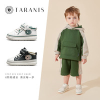 泰兰尼斯秋冬季学步鞋中高帮男宝宝鞋气泵防滑防踢机能鞋子 白绿0995 冬季加绒选大一码 18 鞋内长12.5cm适合脚长11.5