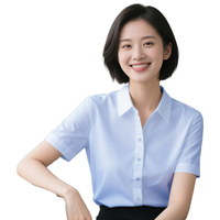 匆蒙夏季短袖衬衫女蓝色防水防油抗皱免烫职业装微弹商务休闲通勤衬衫 蓝色衬衫 【三重防护·防油拒水】 M 【47-52KG】