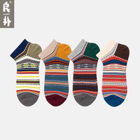 良朴 民族风情侣船袜 LP11803X38 4双装