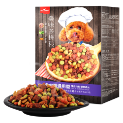 HELLOJOY 狗干粮2斤装牛肉味四拼泰迪柯基博美中小型犬通用全价狗粮1kg