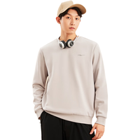 鸿星尔克舒暖绒|卫衣男秋冬季加厚舒适户外休闲运动服上衣套头衫长袖男装 【2024】尘烟灰-常规款 2XL