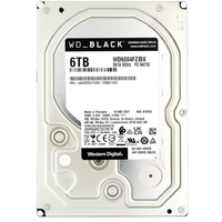Western Digital 西部数据 黑盘系列 3.5英寸 台式机硬盘 6TB（CMR、7200rpm、128MB）WD6004FZWX