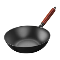 拜格（BAYCO）铁锅无涂层炒锅家用老式平底煎炒菜锅电磁炉燃气灶通用BG50030 0涂层原石精铁锅-无盖 32cm