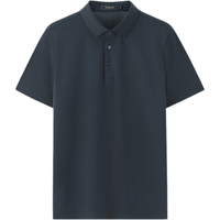雅戈尔 桑蚕丝混纺面料 男士短袖POLO衫  XL （150-165斤） 深藏青V