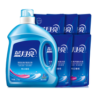 蓝月亮 亮白增艳洗衣液薰衣草香2.75瓶+1kg*5袋 护衣护色 强效去渍