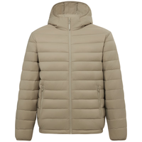 波司登轻薄羽绒服男款秋三防耐脏短款连帽百搭秋冬外套B40131007 浅瓷米|7463 175/96A