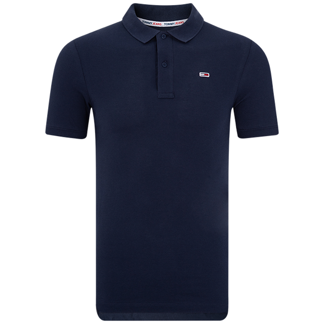 TOMMY HILFIGER 纯棉双扣领修身短袖POLO衫