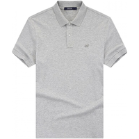 雅戈尔(YOUNGOR)短袖POLO衫男翻领胸前绣花棉棉弹面料POLO衫新品 灰色 3XL
