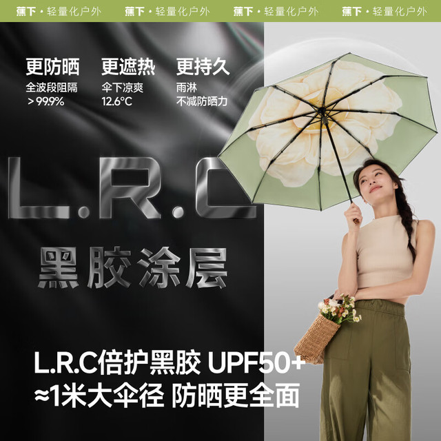 Beneunder 蕉下 晴雨两用伞双层三折防晒小黑伞