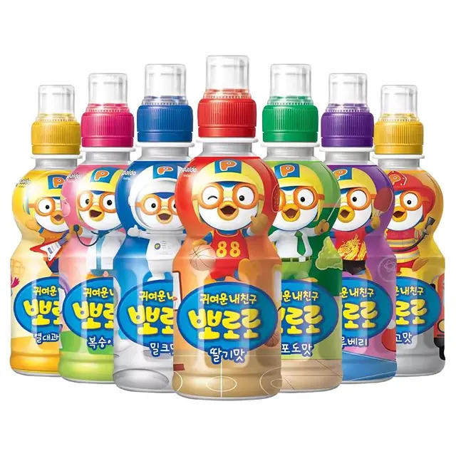 Pororo 啵乐乐儿童饮料韩国果汁草莓饮品啵啵乐6瓶