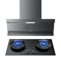 美的（Midea）抽烟烟机灶具套装 顶侧双吸变频【蒸汽洗AK5max】烟机家用26风量烟灶套装AK5max+黑色Q529L天然气