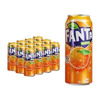 可口可乐 Coca-Cola日本进口芬达FANTA橙味碳酸饮料500mlX12罐装果味汽水