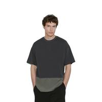 URBAN REVIVO 男士时尚设计感休闲撞色圆领短袖T恤 UMF440117 深灰 XS