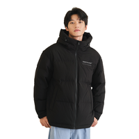 坦博尔羽绒服男短款宽松休闲90绒连帽外套潮冬装TF336353 黑色 175/92A