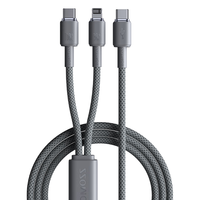 ROMOSS罗马仕Type-c数据线二合一苹果15充电线PD100W快充线一拖二头适用于iphone15/ipad/mac华为小米Mac笔记本