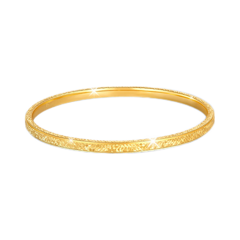 金至尊黄金手镯碎碎冰999手镯金镯子生日礼物计价 56mm-25.99克
