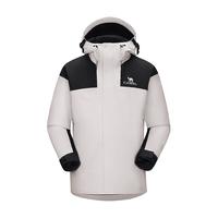 骆驼（CAMEL）三防冲锋衣三合一摇粒绒内胆冲锋衣外套进藏登山服 A23CAEO148 暖白/幻影黑，女