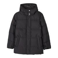 卡宾男装字母印花连帽羽绒服潮流保暖大衣宽松外套潮流H 煤黑色01 48/170/M