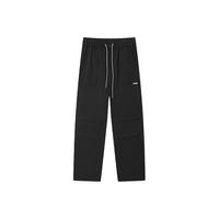 森马 Semir裤男冬季微肌理感纯棉工装裤宽松直筒裤复古伞兵裤松紧腰 黑色90001 170/74A/M