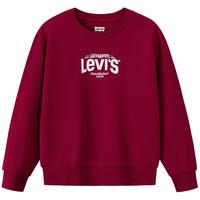Levi's李维斯儿童卫衣男童女童圆领长袖2025秋装新款童装上衣套头 辣椒红 1