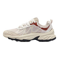 鸿星尔克女鞋秋季复古运动鞋舒适休闲鞋简约防滑户外鞋厚底耐磨徒步鞋觅影 粉刷灰/微晶白 38