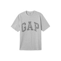 Gap男女装夏季字母logo短袖T恤百搭上衣 灰色 466766 2XL (185/104A) 亚洲尺码