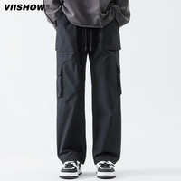 ViiSHOW 机能工装裤男大码宽松直筒阔腿美式潮牌男生冬季休闲长裤