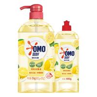 奥妙 OMO洗洁精天然酵素果蔬餐具净洗涤剂轻松去重油除菌净味不伤手家庭装 【共3.16斤】柠檬薄荷1.1kg+480g