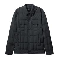 卡宾男装 90白鸭绒羽绒服冬章仔简约保暖外套舒适青年A 煤黑色01 48/170/M