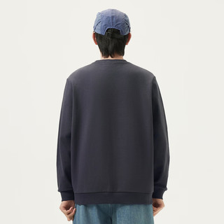 gxg.jeans男装 灰色趣味印花简约时尚宽松圆领卫衣男生 25春新品 灰色